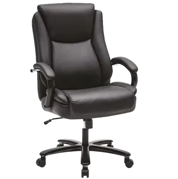 MASTER židle kancelářská, černá kůže, černý kříž, černé područky