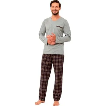 Pánské pyžamo Pánské pyžamo Diego HOTBERG šedá melír L