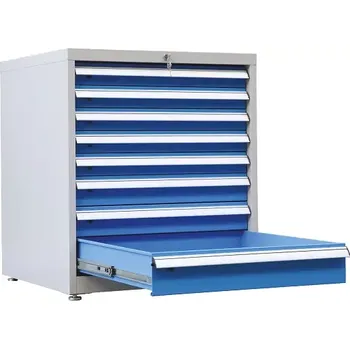 DSZ - 408 - skříň úložná, 8 zásuvek, ocel, šedomodrá