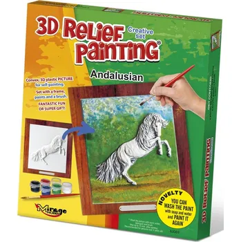 omalovánky 3D reliéfní obrázek 19x21cm Kůň - Andalusian