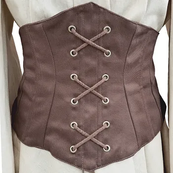 Karnevalový kostým imago Bavlněný korzet Boudica - hnědý, velikost S