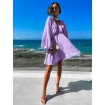 Světle fialové krátké šaty RANGE s výstřihem do V Velikost: ONESIZE