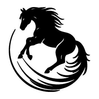 Samolepící dekorace SAMOLEPKA Kůň 107 levá v kruhu (01 - černá) NA AUTO, NÁLEPKA, FÓLIE, POLEP, TUNING, VLASTNÍ TEXT, TISK, AUTOSAMOLEPKY.cz, POLEPY, OBRÁZEK, LOGO, SAMOLEPKY