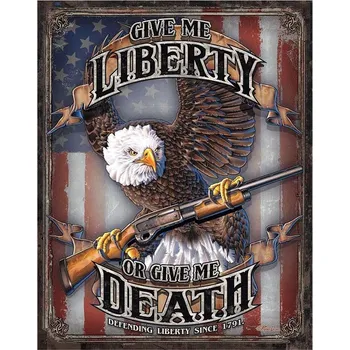 Plechová cedule Plechová cedule Give Me Liberty 32 cm x 40 cm