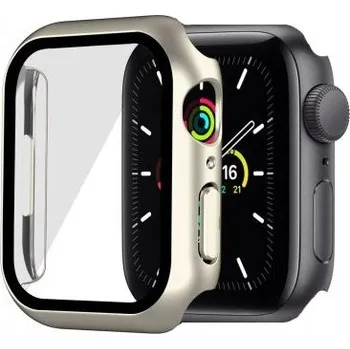 Pouzdro na mobilní telefon Matné ochranné pouzdro s tvrzeným sklem pro Apple Watch 41mm - zlaté