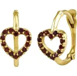 Dětské zlaté náušnice kruhy Maisa s přírodním granátem JSW09EGYGR