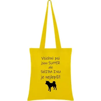 Nákupní taška Nákupní taška s potiskem VŠICHNI PSI JSOU SUPER Žlutá