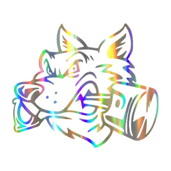 Polep vozidla Vlk 032 levá moto s pístem (93 - Holografická) SAMOLEPKA NA AUTO, NÁLEPKA, FÓLIE, POLEP, TUNING, VLASTNÍ TEXT, TISK, AUTOSAMOLEPKY.cz, POLEPY, OBRÁZEK, LOGO, 3D STICKERS