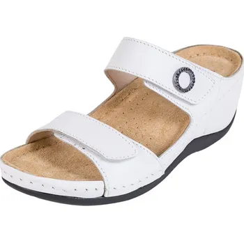 Dámská zdravotní obuv Buxa Dámská zdravotní kožená obuv na klínku BZ310 - Bílá Velikost: 36