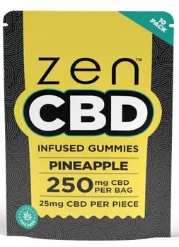 CBD Zen CBD Infused Gummies ananas 250 mg 10 bonbonů