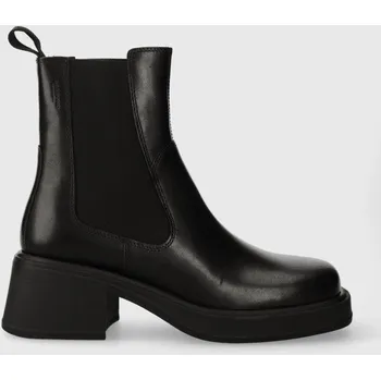 Dámská zimní obuv Kožené kotníkové boty Vagabond Shoemakers DORAH dámské, černá barva, na podpatku, 5642.001.20 99X, EUR 41