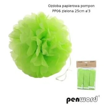 Set školních potřeb Ozdoba papierowa pompon zielona 25cm 3szt
