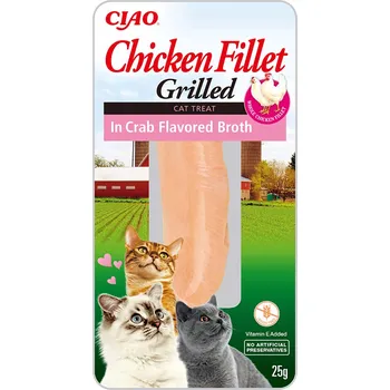 Pamlsek pro kočku Churu Cat Chicken Fillet in Crab Flavored Broth 25g