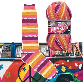 Příze Nako Boho 82259 - oranžovorůžová