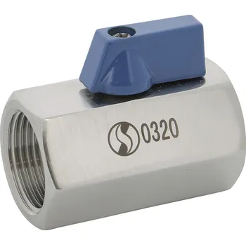 Ventil SFERACO - Francie | Mini kulový kohout nerezový (ventil) FF motýl, nerez, INOX - 3/8" N6MM