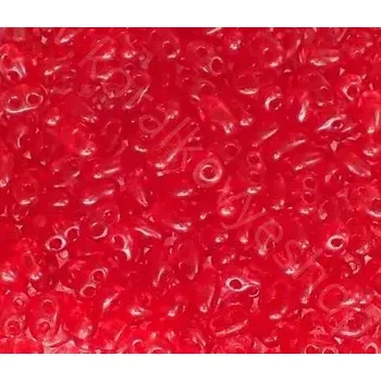 Dětské navlékací korálky Korálky/rokajl TWIN (dvoudírkový) - červená matná > 2,5x5 mm (10g)