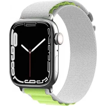 Řemínek na hodinky Nylonový řemínek alpský tah pro Apple Watch 42mm / 41mm / 40mm / 38mm - bílozelený