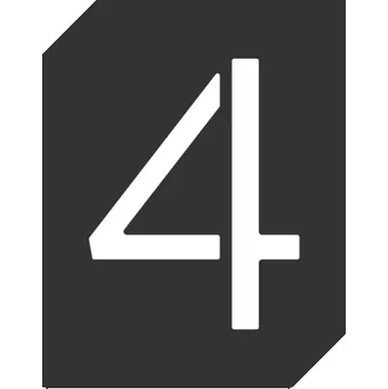 Interex design Dveřní nebo nástěnná cedule "4" / Černá matná