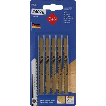 Pilky do přímočaré pily na dřevo a plast HCS 75/1,7mm 5ks