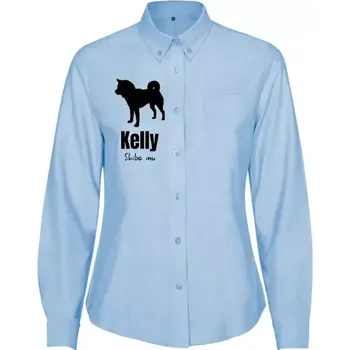 Dámská košile Dámská výstavní košile s potiskem vašeho psa Nebesky modrá XL