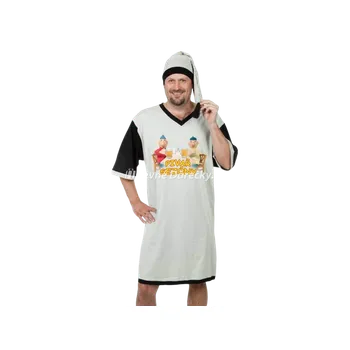 Pánská noční košile Noční košile – Pat a Mat - Pivaři - šedá Barva: Šedá, XL