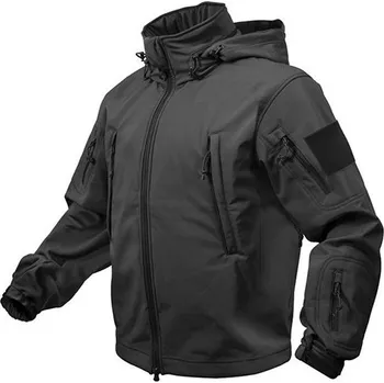 Pánská softshellová bunda ROTHCO Bunda TACTICAL s kapucí softshell ČERNÁ - M