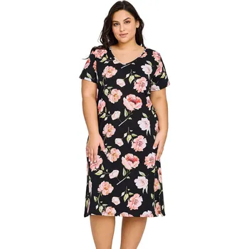 Dámské noční prádlo Noční košile 3160 Peony - TARO černá XXL