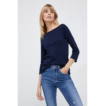 Pánská móda Bavlněné tričko s dlouhým rukávem United Colors of Benetton 3GA2E16A1.016 námořnická modř 59X, vel. S