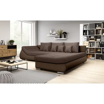 Sedací souprava Rozkládací rohová sedačka CASIA hnědá