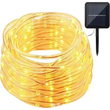 Dekorativní svítidlo MrHome Světelná hadice, dekorativní světlo 12 m 100 LED (8 funkcí) SOLAR soumrakový senzor - BÍLÁ BÍLÁ