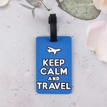 Roztomilý štítek na zavazadlo - modrá K