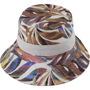 Klobouk Fiebig - Headwear since 1903 Bucket hat - letní bavlněný béžový kytičkovaný klobouk - Fiebig 1903 Velikost: 59 cm (L)