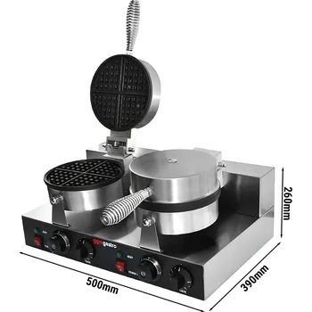 Vaflovač G.Gastro Vaflovač - dvojitý - 2,6 kW - tvar: kulatý - Ø 180mm