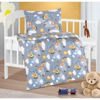 Povlečení Bellatex Dětské povlečení bavlna Agáta, Medvídek v letadle - 90x135, 45x60 cm