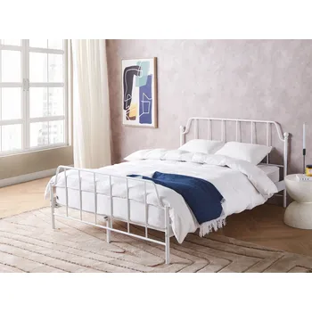 Postel Kovová postel 140 x 200 cm rám v minimalistickém stylu bílá do ložnice moderní nábytek elegantní Beliani