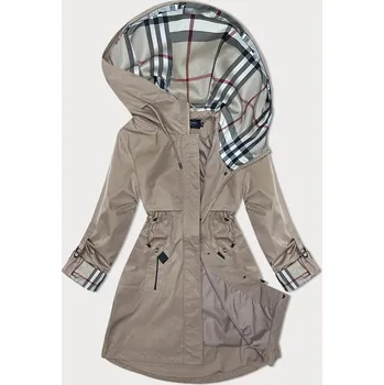 Tmavě béžová bunda parka s ozdobnou podšívkou BH Forever (2) (BH-2401) odstíny béžové XXL (44)