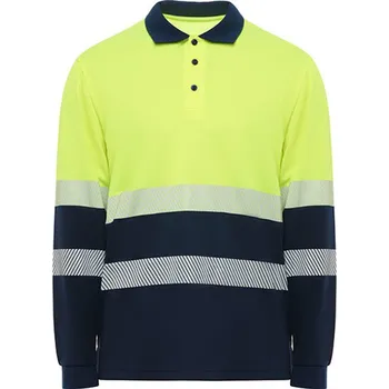 Pánské tričko Roly Pánské reflexní polo triko HV9316 Navy Blue 55-Fluor Yellow 221 S