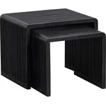 WOOOD Set dvou černých dřevěných odkládacích stolků Alli 50x43,5/40x38 cm