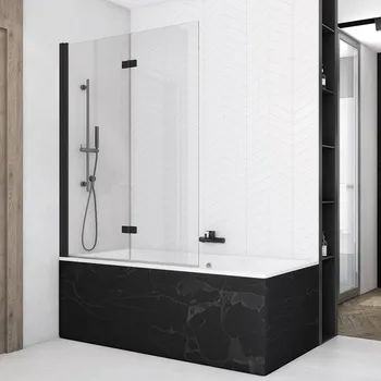 Vanová zástěna SanSwiss SOLINO Black 120 cm vanová zástěna - černý/sklo Screen SOLB2G1200687