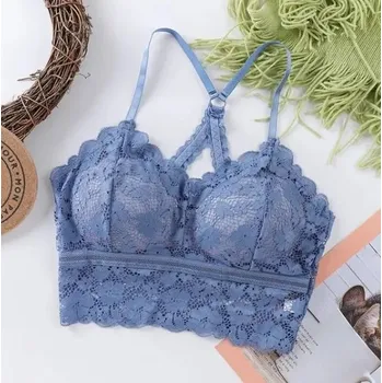 Podprsenka Dámská krajková podprsenka ("braletka") Barva: modrá, Velikost: Free Size 40 - 57 kg