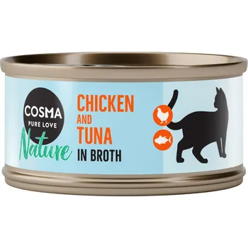 Krmivo pro kočku 24x70g Cosma Nature - Kuřecí prsa a tuňák