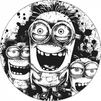 Jedlá dekorace na dort Jedlý papír Mimoni černobílý portrét 19,5 cm