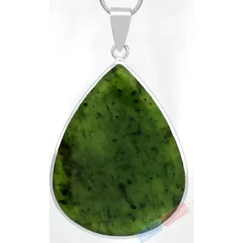 Přívěsek Větší stříbrný přívěšek (Ag 925/1000) s nefirtem QA, kapka cca 49 x 38 mm (NE1093P)