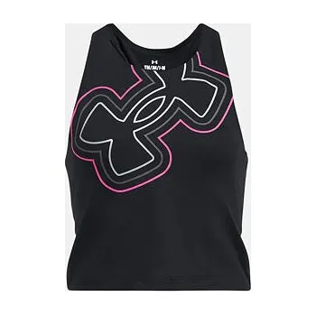 Dívčí tílko Dívčí tílko Under Armour Motion Branded Crop Tank velikost YXL černá