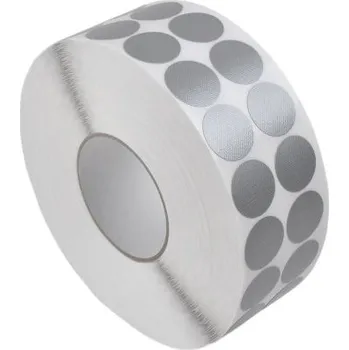 Speciální papír Samolepící fixační etikety kruh 30mm, šedé, netkaná textilie + PE, snímatelné lepidlo, dvě řady, 4000 et/ kot. (cena za 1000 ks)