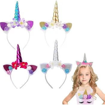 Sportovní čelenka Čelenky do vlasů - 4 ks jednorožec