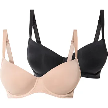 Podprsenka esmara® Dámská podprsenka XXL, 2 kusy (85D, černá/béžová)