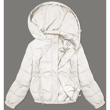 Dámská bunda Prošívaná bunda v ecru barvě s odepínací kapucí Miss TiTi (2482) odstíny bílé XXL (44)