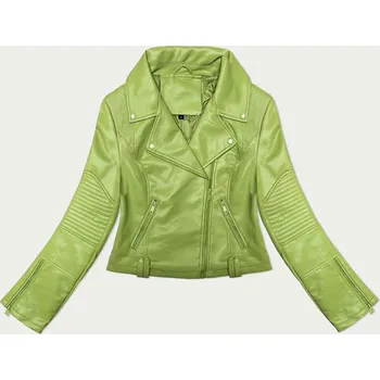 Bunda ramoneska v pistáciové barvě s asymetrickým zipem J Style (11Z8130) odstíny zelené S (36)