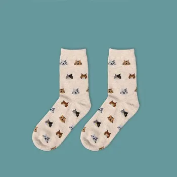 Dámské ponožky Vysoké ponožky | vtipné ponožky, styl kočičky, univerzální velikost - 3